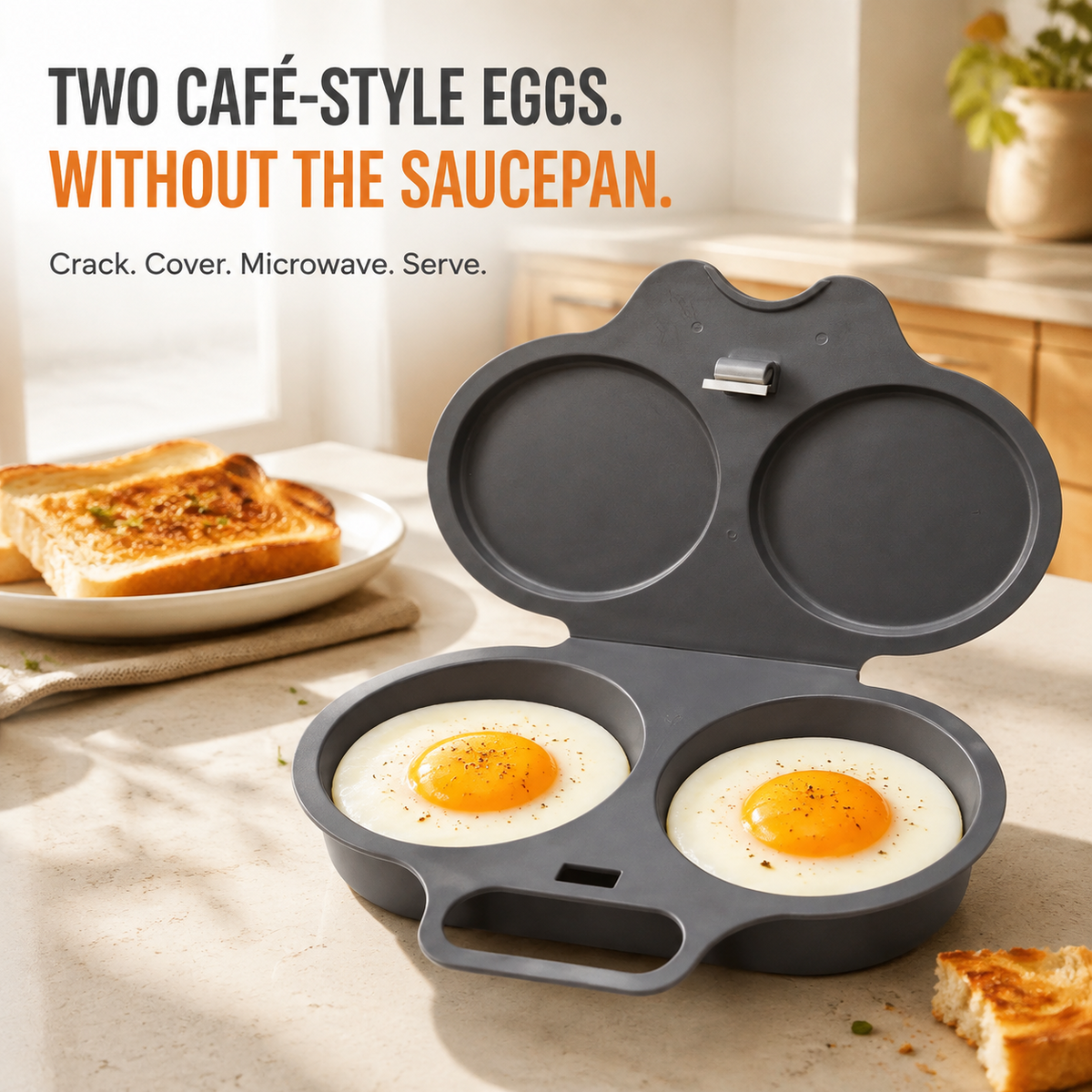 ๐ณ 2-Egg Microwave Poacher โ Easy Dual-Cavity Breakfast Cooker