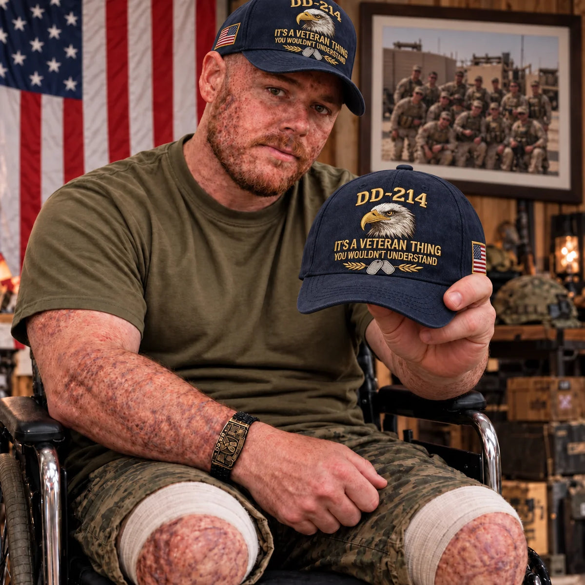 100% Handmade DD-214 Veteran Honor Embroidered Cap(๐๐ก๐๐ ๐๐ฆ๐ข๐ญ๐ก ๐๐๐ง๐๐ฆ๐๐๐ยฎ)