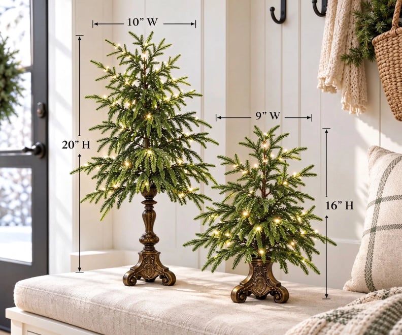 ๐๐ฒ Vintage Norfolk Pines with Warm White Lighting