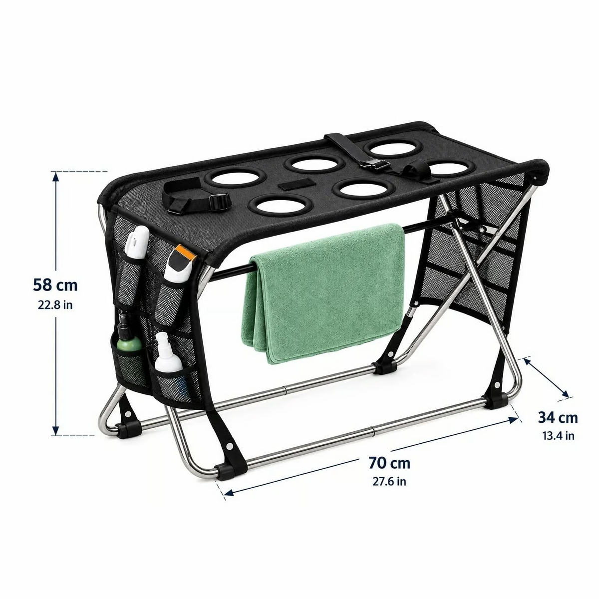 Folding Pet Grooming Hammock Quick Dry Mesh
