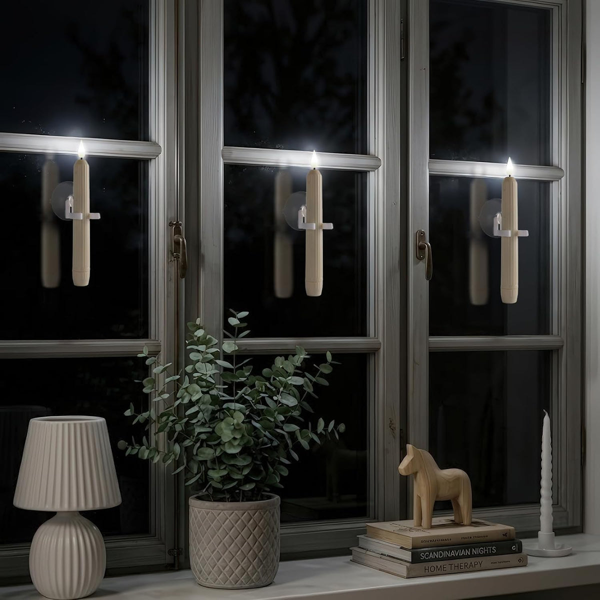 ๐ฏ๏ธ Dusk-to-Dawn LED Window Candles with Suction Cups โ 6-Pack