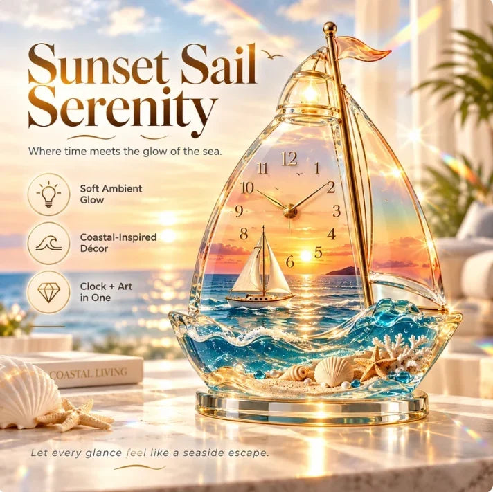 ๐ Coastal Glow Crystal Clock Collection โ Bring the Beauty of the Sea Home โจ
