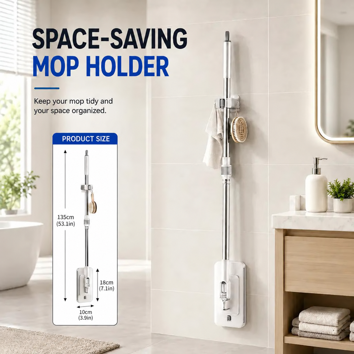 ✨ Slim Flat Floor Mop – 360° Flexible Wet & Dry Cleaning
