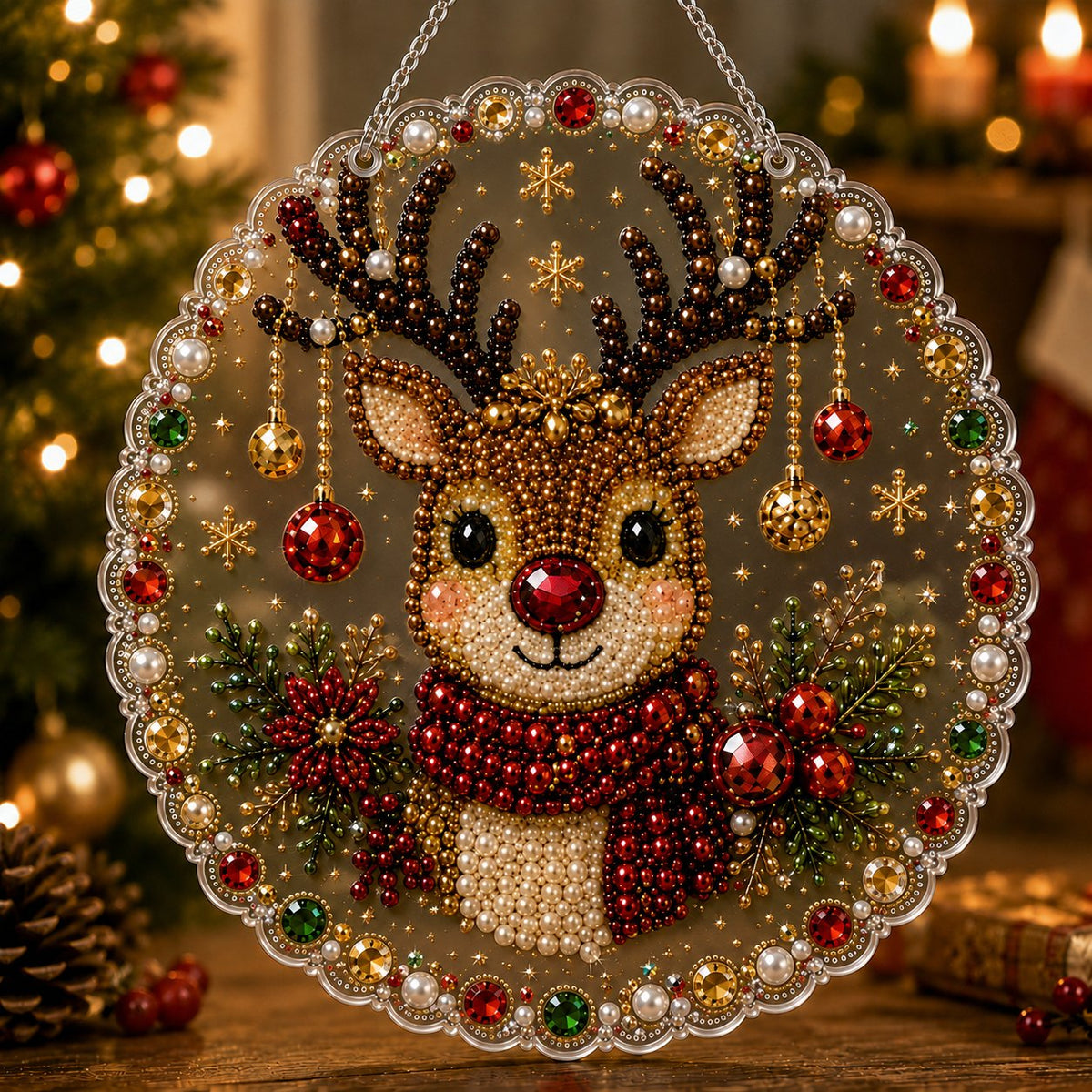 🎁Last Day 50% OFF-💎Christmas Pearl Art DIY Hanging Ornament Kit