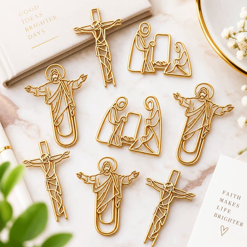 Faith-Inspired Gold Paper Clips ✝️ | Decorative Christian Page Markers, Perfect Small Religious Gifts for Church Friends & Family (Set of 10)