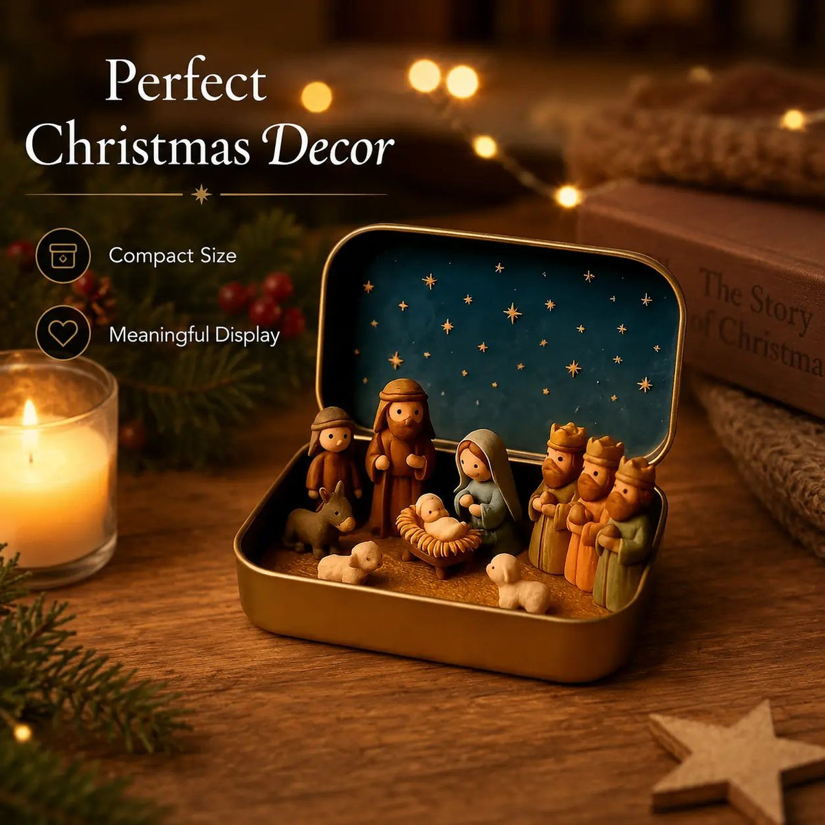 โ๏ธ๐ Mini Nativity Scene Keepsake Tin โ Pocket-Sized Christmas Holy Family Set