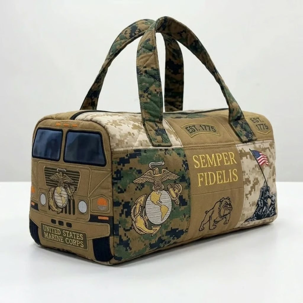 100% Handmade US Military Heritage Quilted Duffel Bag(𝐃𝐚𝐧𝐢𝐞𝐥 𝐁𝐫𝐨𝐨𝐤𝐬 𝐇𝐚𝐧𝐝𝐦𝐚𝐝𝐞®)