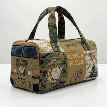 100% Handmade US Military Heritage Quilted Duffel Bag(𝐃𝐚𝐧𝐢𝐞𝐥 𝐁𝐫𝐨𝐨𝐤𝐬 𝐇𝐚𝐧𝐝𝐦𝐚𝐝𝐞®)