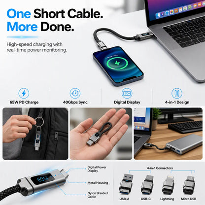 4-in-1 Keychain Fast Charging Cable