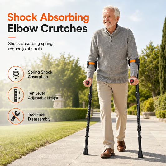 🦯✨ Foldable Forearm Mobility Aid – Adjustable, Non-Slip Support for Everyday Walking & Recovery