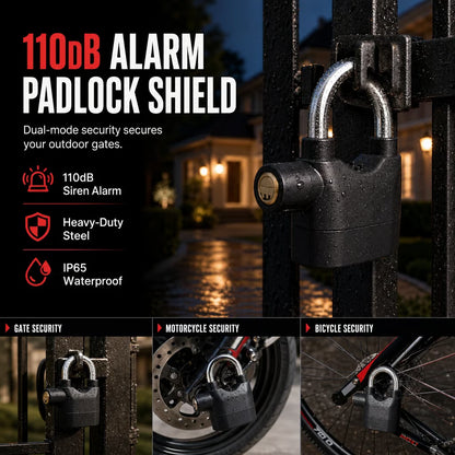 🚨🔒 Heavy-Duty Alarm Security Lock – Aluminum Alloy Anti-Theft Protection for Gates, Bikes & Storage
