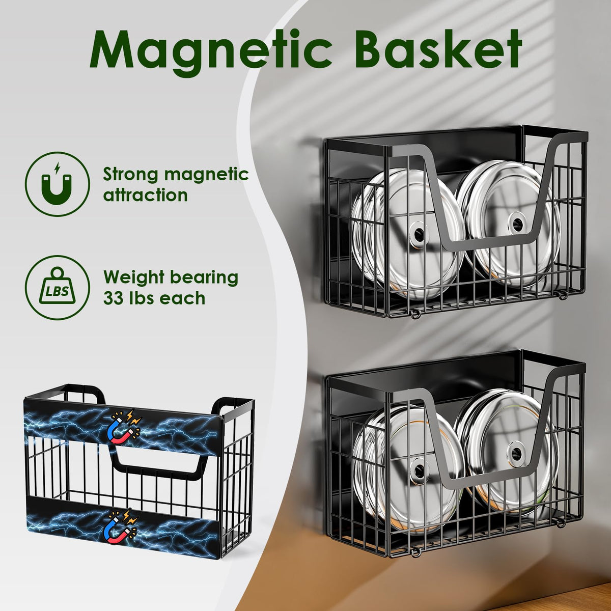 Magnetic Refrigerator Storage Basket