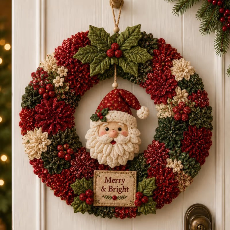 🎄 LAST DAY 50% OFF ✨ Make A Christmas Wreath You'll Be Proud To Display ❤ 3D Fabric Poke DIY Kit With Tutorial & Guide Included