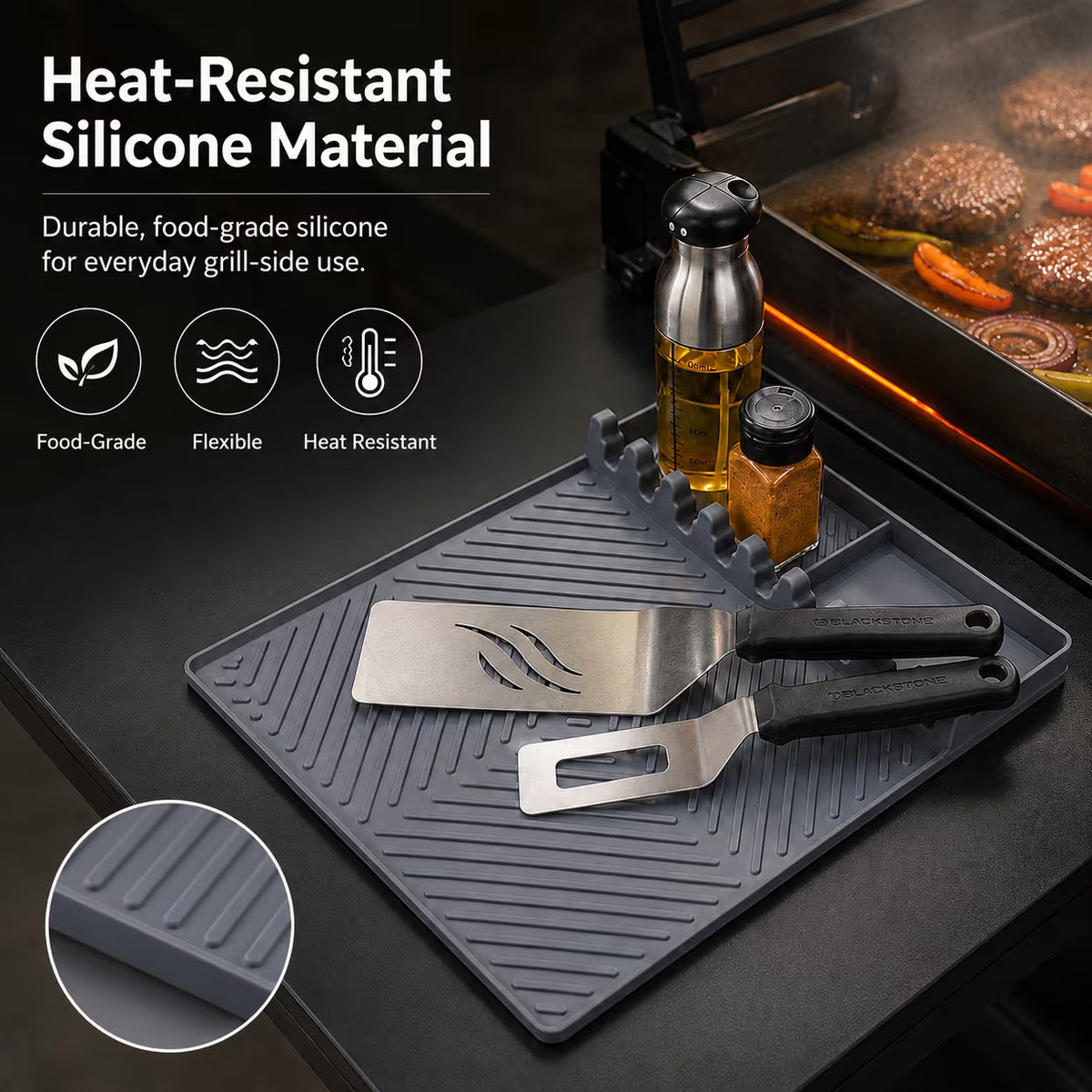 Food-Grade Silicone BBQ Spatula Tool Mat