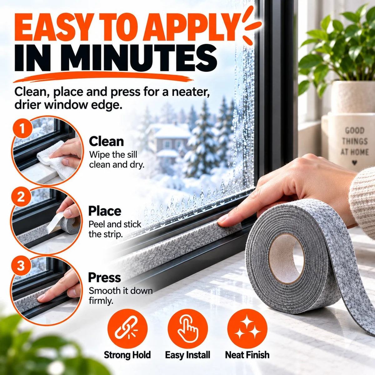 Self-Adhesive Window Condensation Absorbent Felt Strip