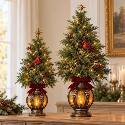 🎄🌙Cardinal Lantern Trees
