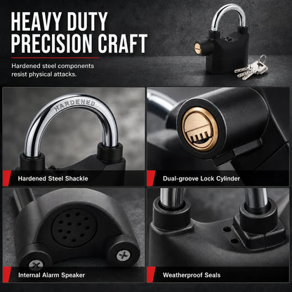 🚨🔒 Heavy-Duty Alarm Security Lock – Aluminum Alloy Anti-Theft Protection for Gates, Bikes & Storage