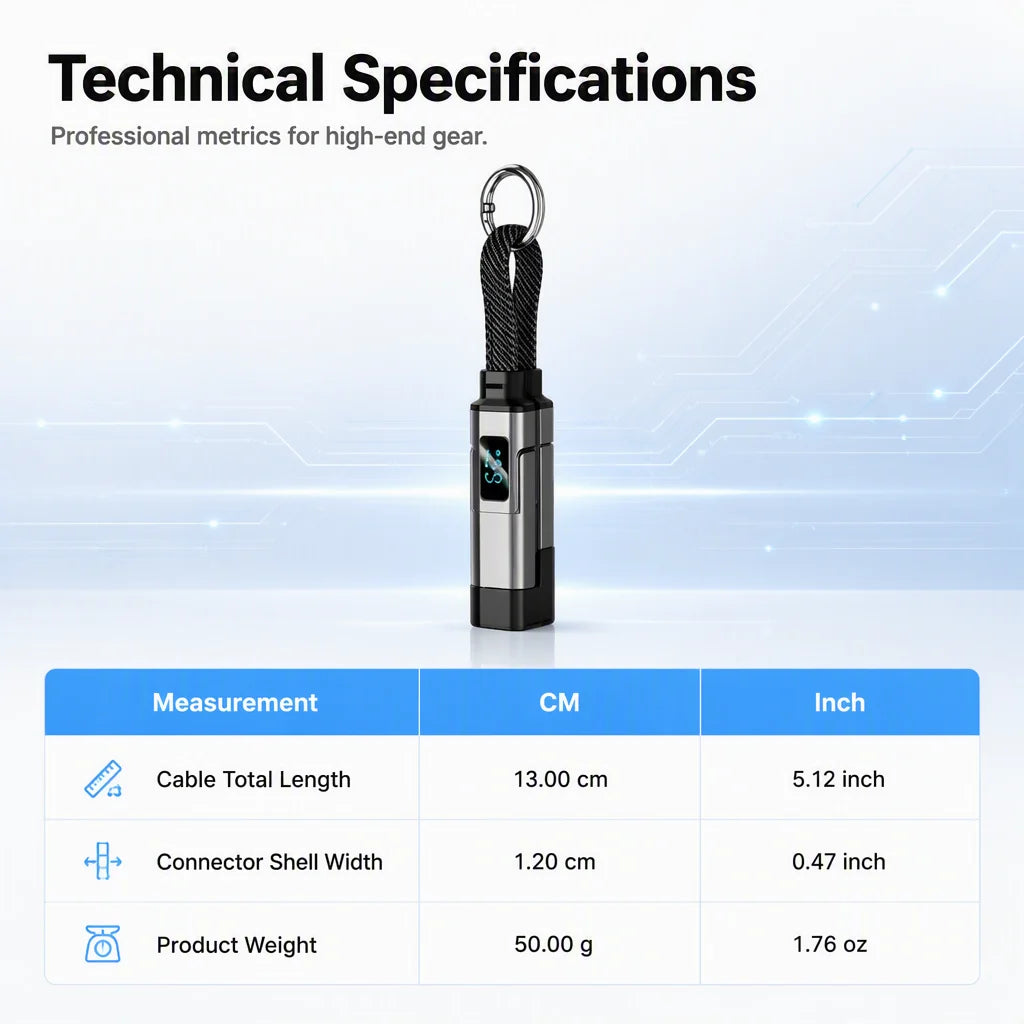 4-in-1 Keychain Fast Charging Cable