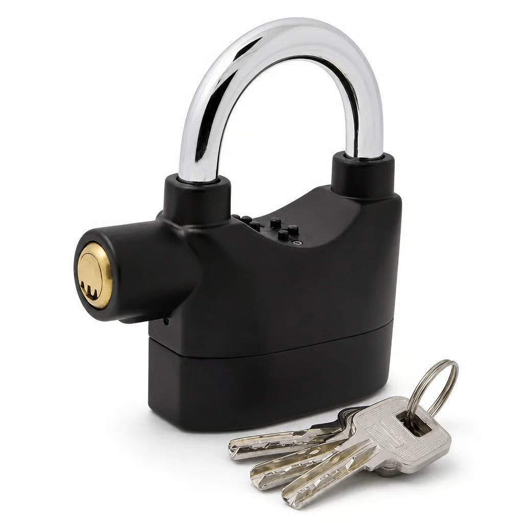 🚨🔒 Heavy-Duty Alarm Security Lock – Aluminum Alloy Anti-Theft Protection for Gates, Bikes & Storage