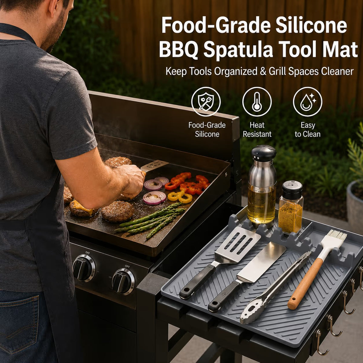 Food-Grade Silicone BBQ Spatula Tool Mat
