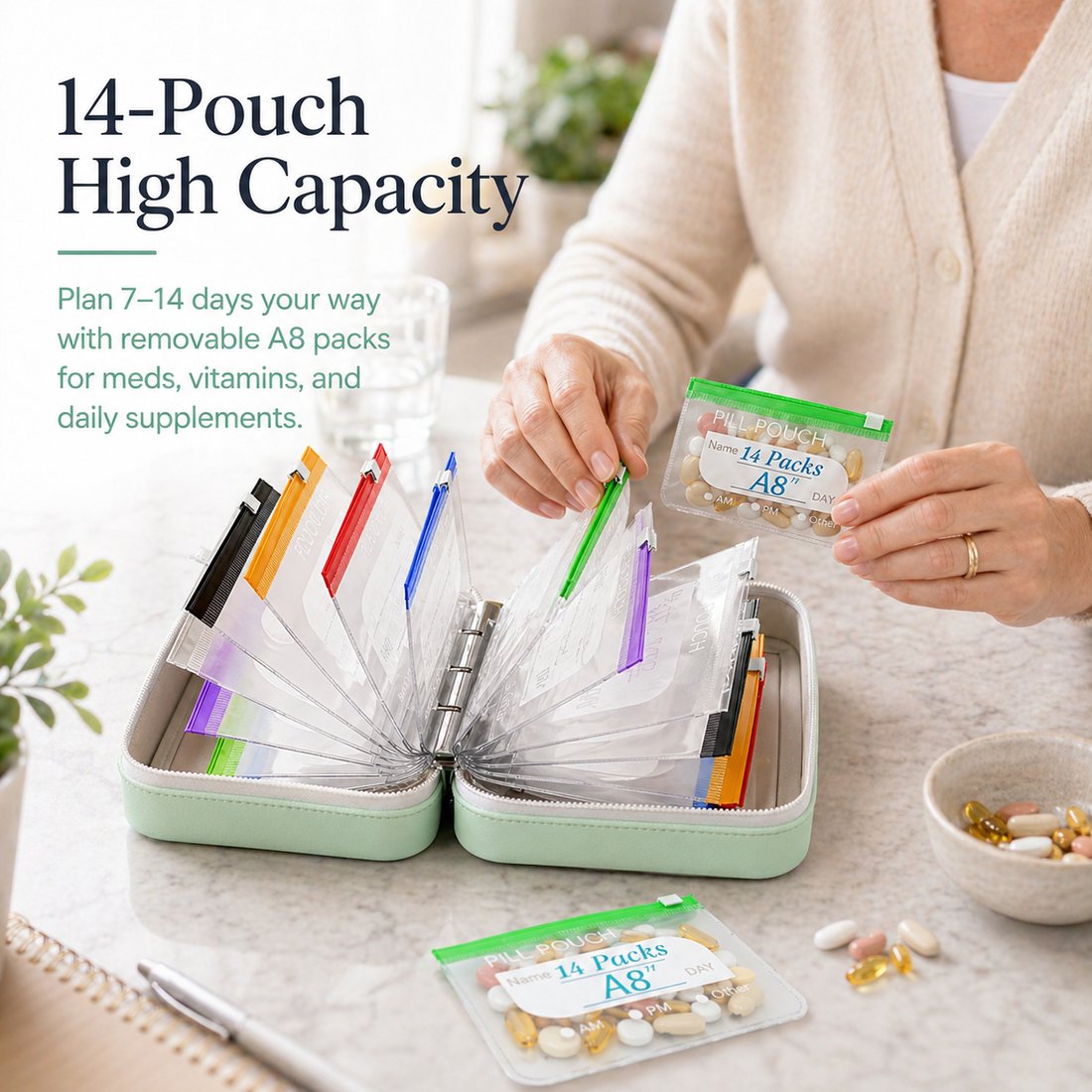 💊 MedVault Pro A8 Waterproof Pill Organizer Set