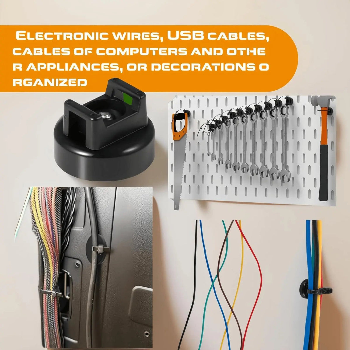 Heavy-Duty Magnetic Cable Tie Mounts, 22mm Magnetic Zip Tie Mount Bases, 22lbs Strong Magnetic Wire Holders and Cable Organizers for Home, Office, Marine, and Electrical Wire Management