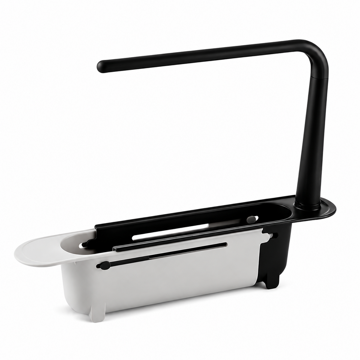 ✨ 2-in-1 Sink Organizer Rack – Expandable Sponge Holder & Kitchen Towel Drying Bar
