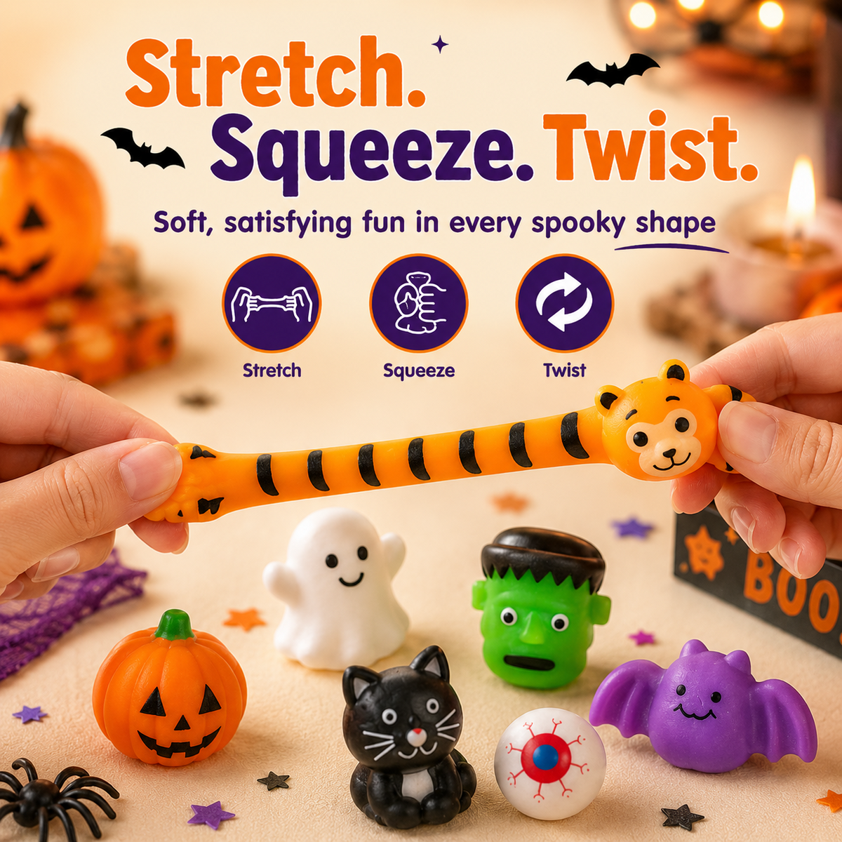 🔥 Last Day 50% OFF — 50PCS Halloween Moochi Squishy Toys for Party Favors & Spooky Fun 🎃