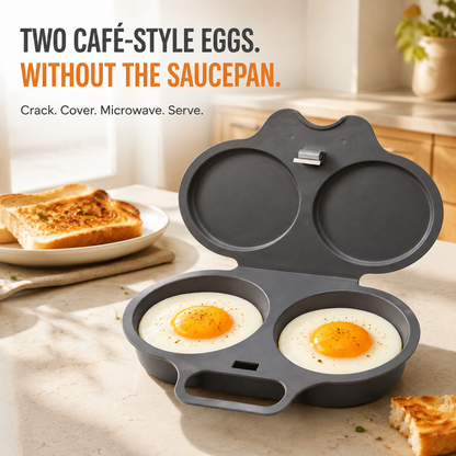 🍳 2-Egg Microwave Poacher – Easy Dual-Cavity Breakfast Cooker