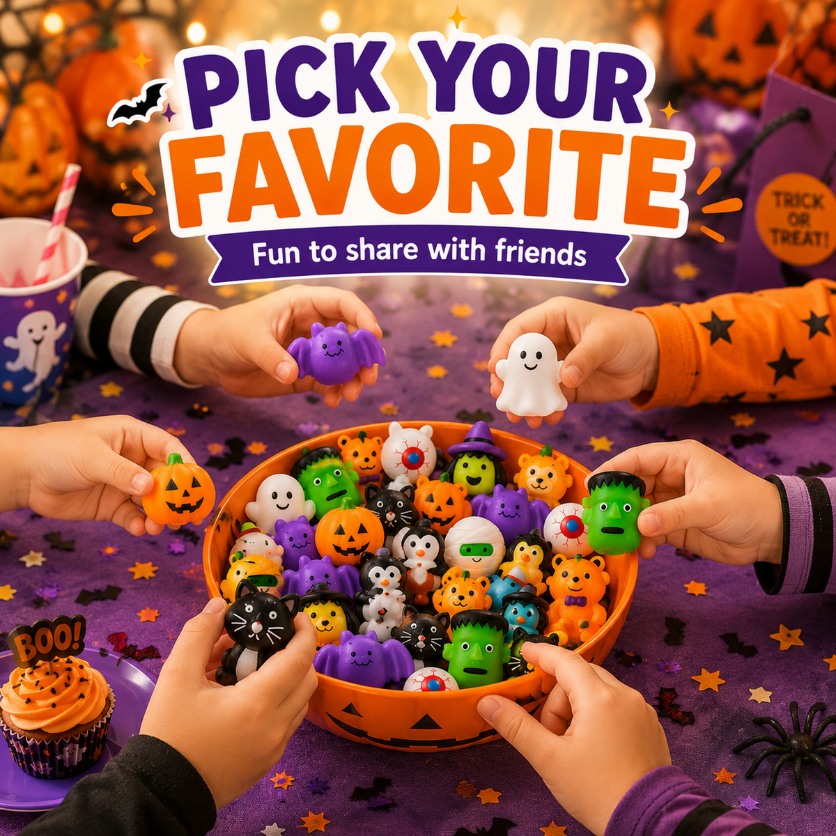 🔥 Last Day 50% OFF — 50PCS Halloween Moochi Squishy Toys for Party Favors & Spooky Fun 🎃