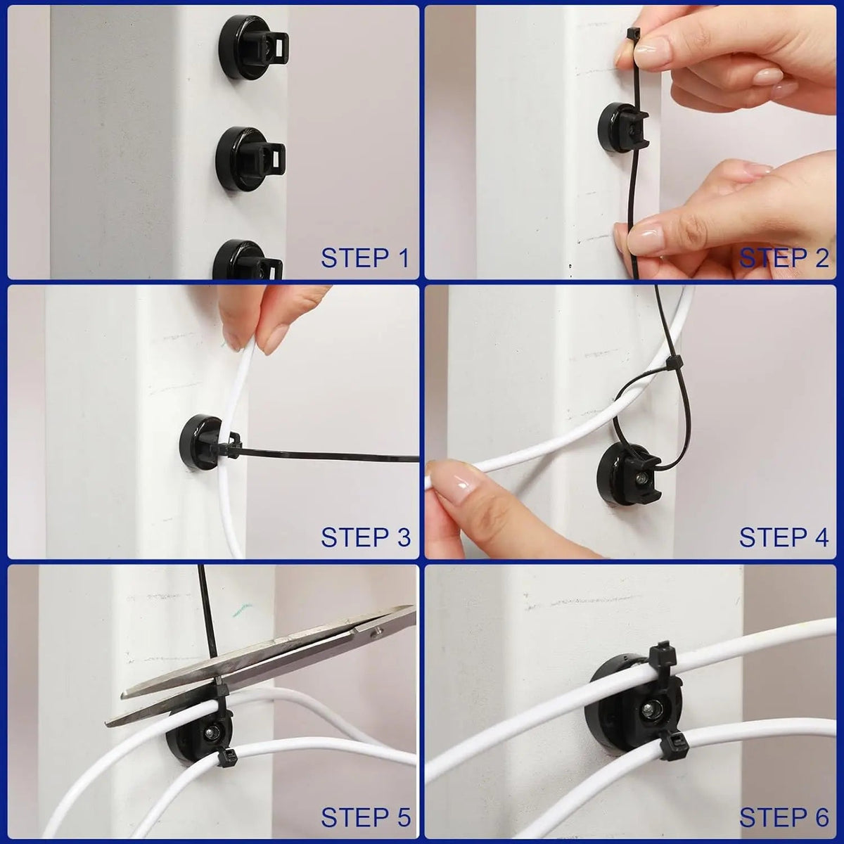 Heavy-Duty Magnetic Cable Tie Mounts, 22mm Magnetic Zip Tie Mount Bases, 22lbs Strong Magnetic Wire Holders and Cable Organizers for Home, Office, Marine, and Electrical Wire Management
