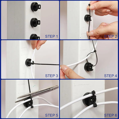 Heavy-Duty Magnetic Cable Tie Mounts, 22mm Magnetic Zip Tie Mount Bases, 22lbs Strong Magnetic Wire Holders and Cable Organizers for Home, Office, Marine, and Electrical Wire Management