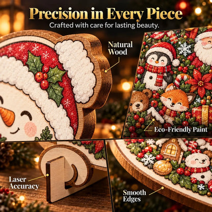 🎄 ✨ Intricate Christmas Keepsake Wooden Puzzle Ornaments – Artistic Festive Tabletop Décor