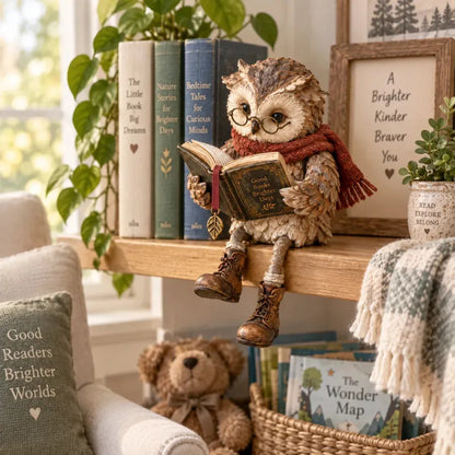 Reading Owl Figurine