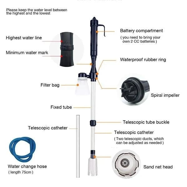 Electric Aquarium Gravel Cleaner – Fast, Easy Tank Cleaning