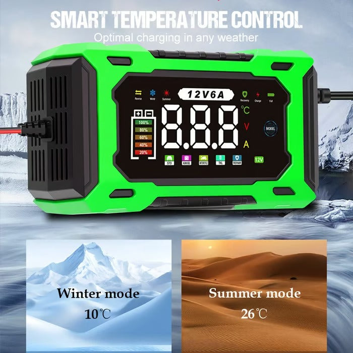 🔋 12V 6A Smart Car Battery Charger – Pulse Repair & Auto Maintenance | 50% OFF
