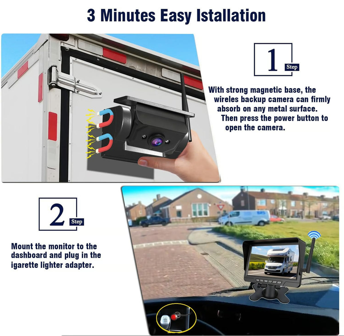 🔥 50% OFF Limited-Time Offer – Magnetic Solar Wireless Backup Camera System 📡☀️