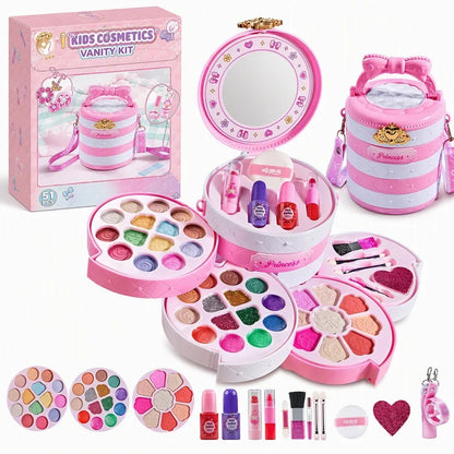 🎉49% OFF !! ⏰ Washable Princess Makeup Set – Non‑irritating, trays & portable case 🎀
