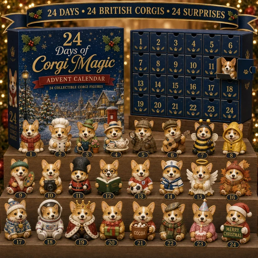 🎄 2026 British Corgi Advent Calendar – 24 Collectible Figurines | 50% OFF