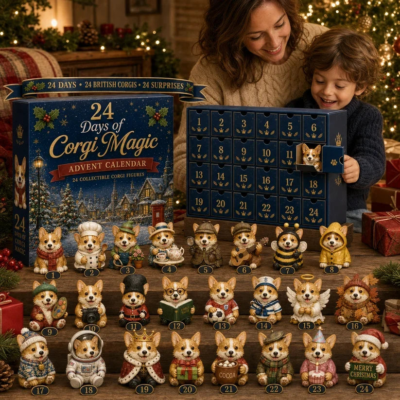 🎄 2026 British Corgi Advent Calendar – 24 Collectible Figurines | 50% OFF