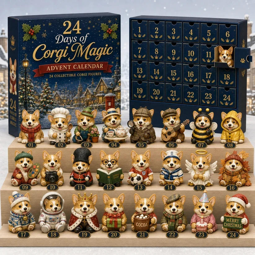 🎄 2026 British Corgi Advent Calendar – 24 Collectible Figurines | 50% OFF