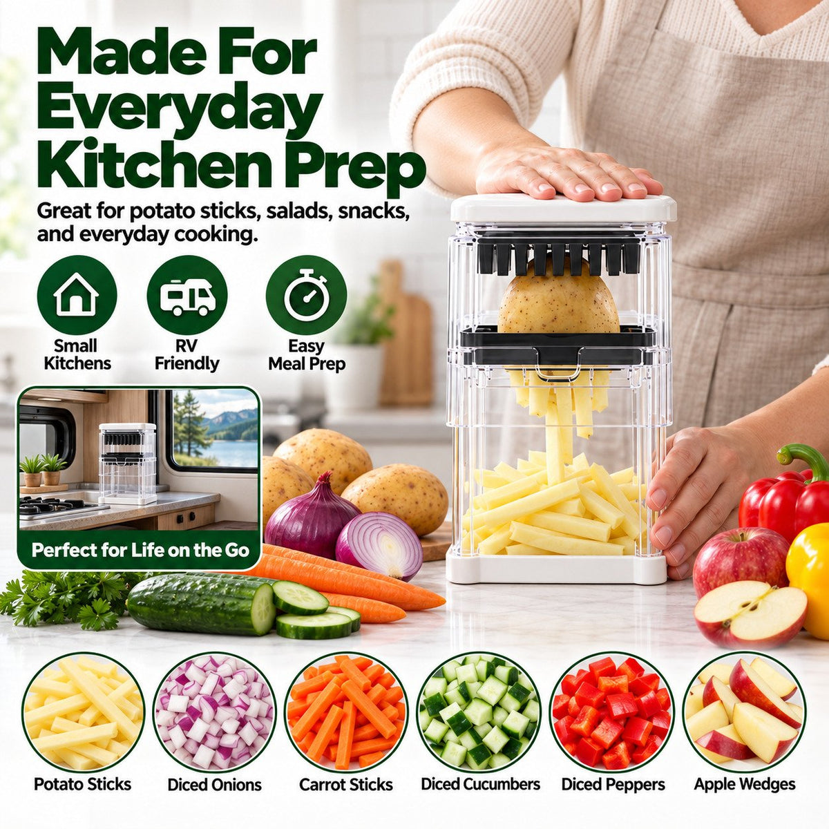 Stainless Steel Vegetable & French Fry Cutter