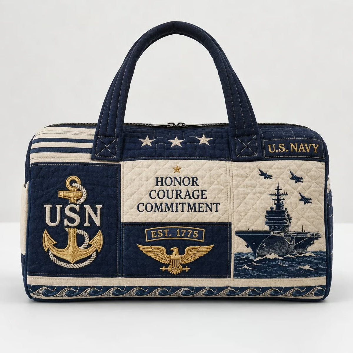 100% Handmade US Military Heritage Quilted Duffel Bag(𝐃𝐚𝐧𝐢𝐞𝐥 𝐁𝐫𝐨𝐨𝐤𝐬 𝐇𝐚𝐧𝐝𝐦𝐚𝐝𝐞®)