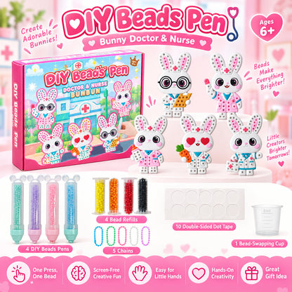 ✨ One-Press Bead Art Pen DIY Kit – 🎨 Creative Screen-Free Craft Set