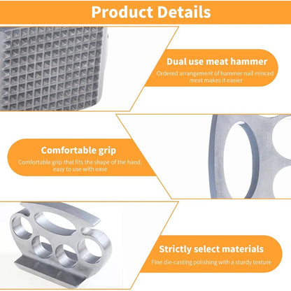 Ergonomic Palm-Press Meat Tenderizer – Food-Grade Aluminum Alloy