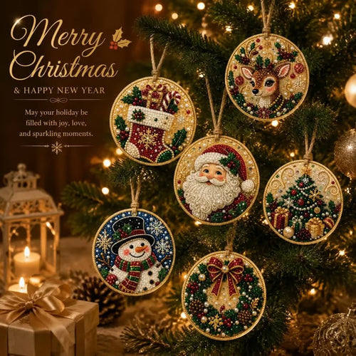 🎄Christmas DIY Diamond Painting Ornaments Kit (6 PCS)🎅
