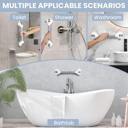 Heavy-Duty Suction Shower Grab Bars No-Drill Bathroom Safety Handle with Non-Slip Grip