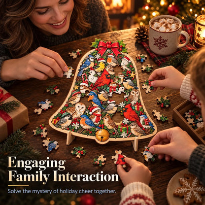🎄 ✨ Intricate Christmas Keepsake Wooden Puzzle Ornaments – Artistic Festive Tabletop Décor