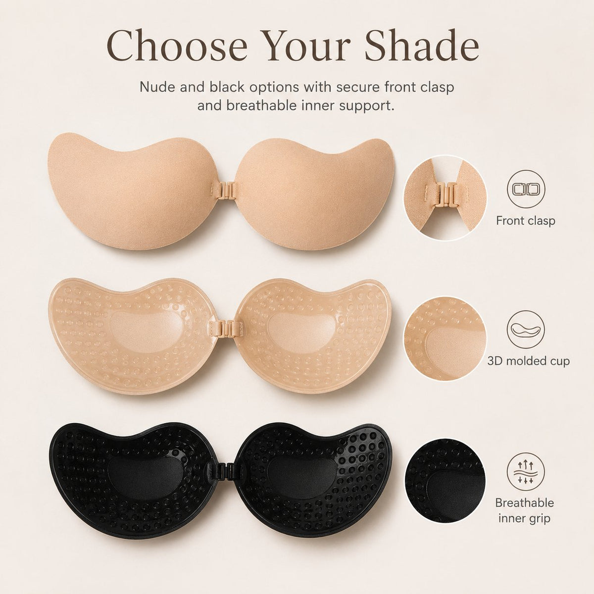 ✨ Invisible Lift Adhesive Bra – Strapless Shaping Support