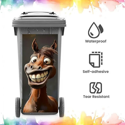 Creative Trash Can Sticker with Colourful Cartoon✨